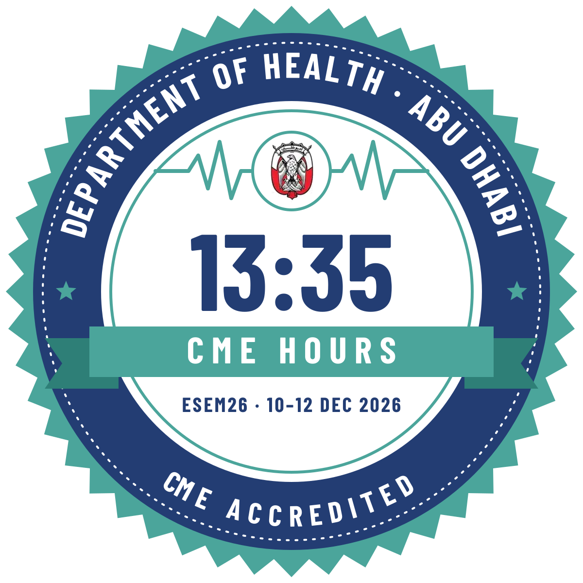 ESEM26 CME Accredited – Department of Health Abu Dhabi – 13:35 CME Hours